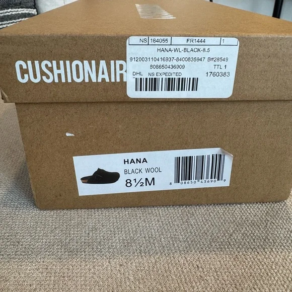 Cushionaire Hana Cork Footbed Clog Wools, Black, Sz 8.5, NWB - Picture 9 of 10